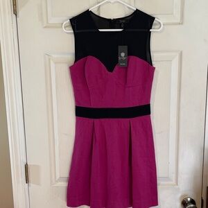 Jessica Simpson Size Small Pink and Black Strapless Dress